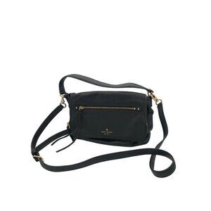 Kate Spade New York Black Pebbled Leather Crossbody Bag With Gold Hardware